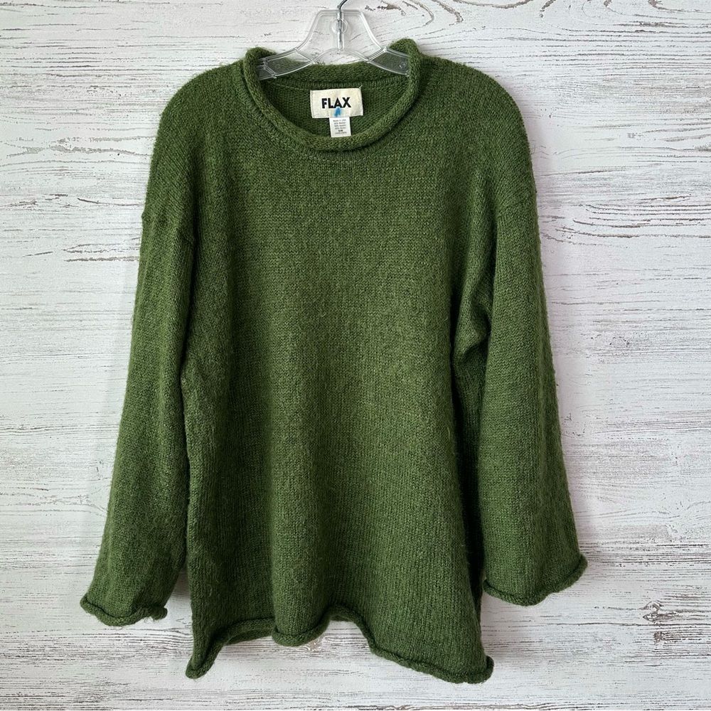 Flax Green Crew Neck Sweater